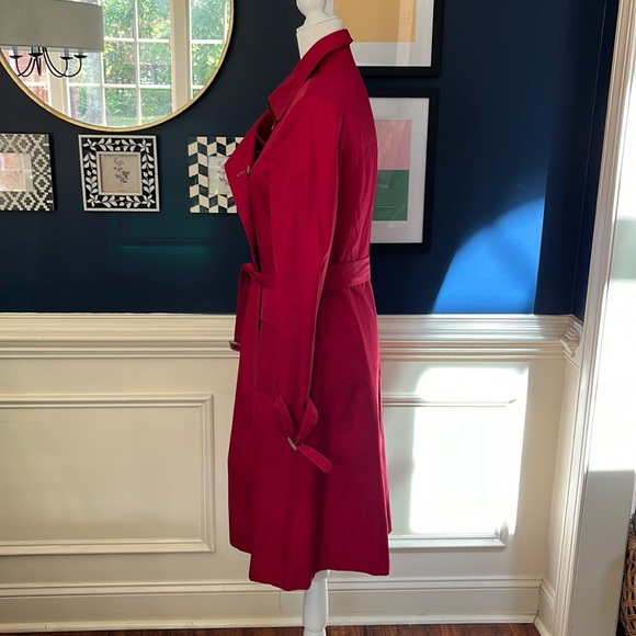 Newport News Red Trench Coat - Picture 3 of 7